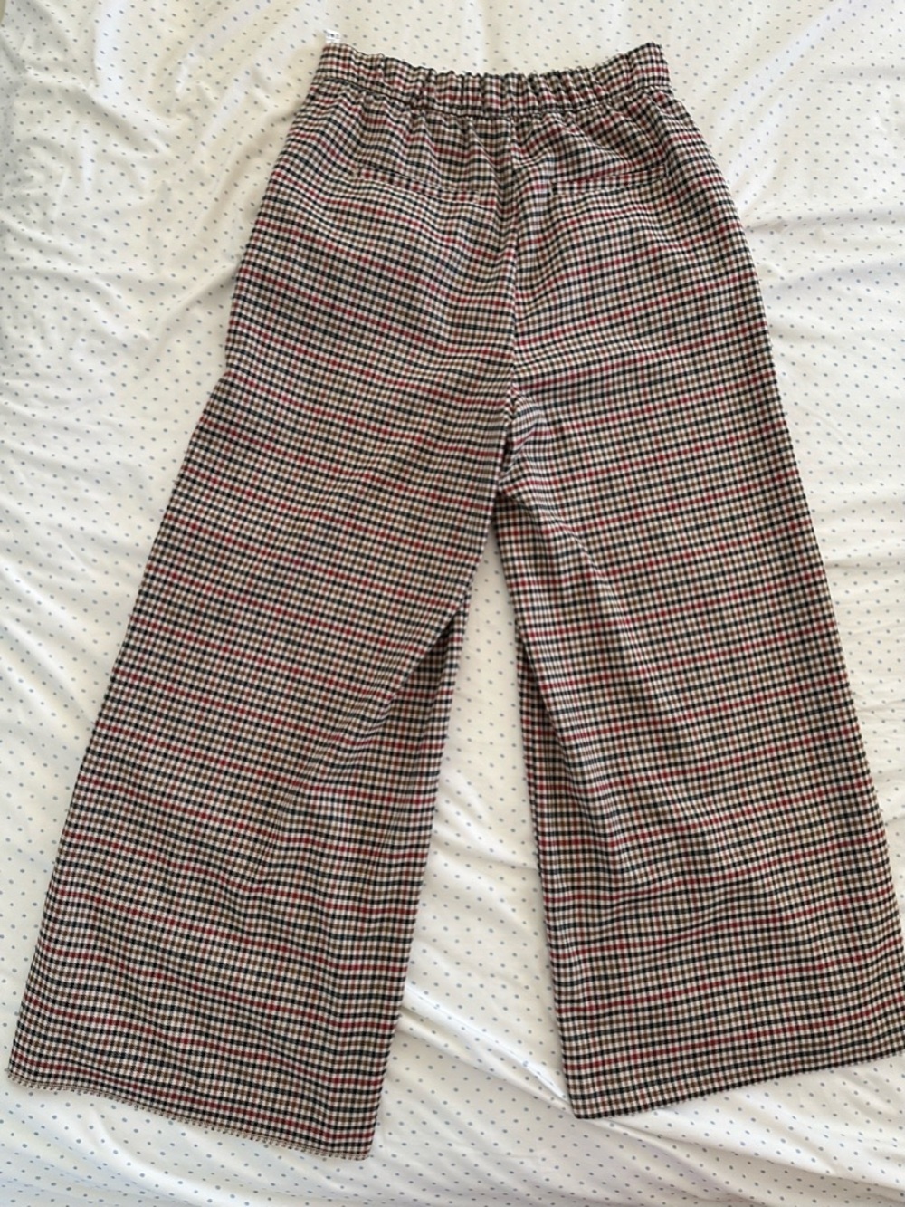 ZARA Plaid Wide Leg Trousers | High Waisted | Button Detail | Size S - Picture 7 of 9
